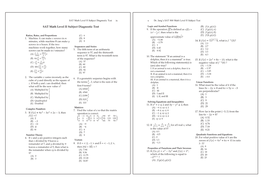 Dr.jang's SAT 800 Math2