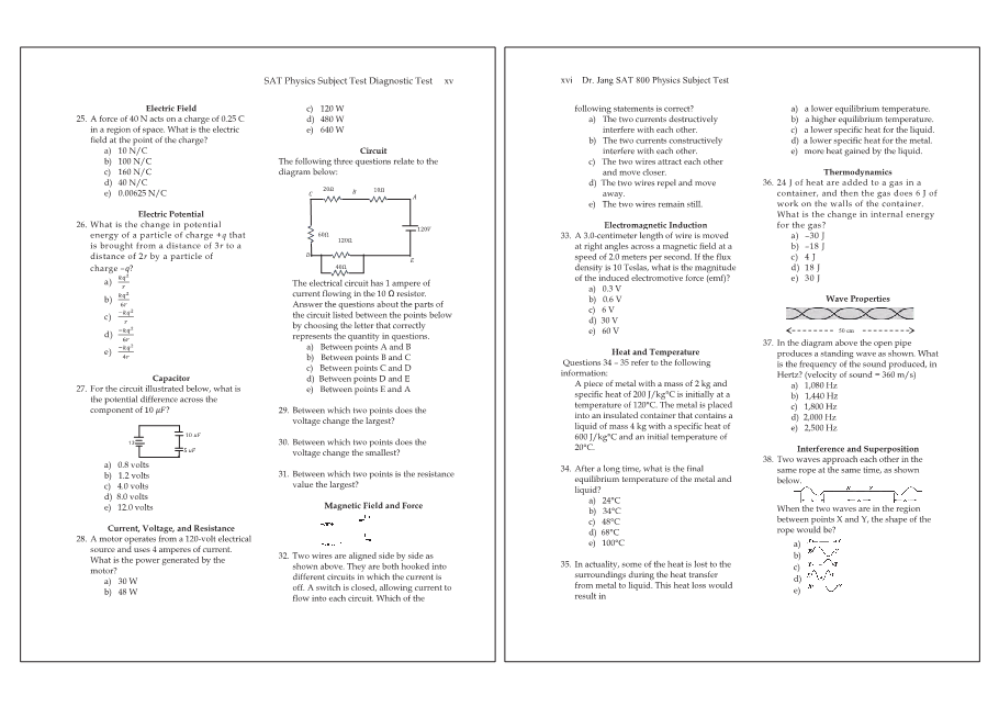 Dr.jang's SAT 800 Physics