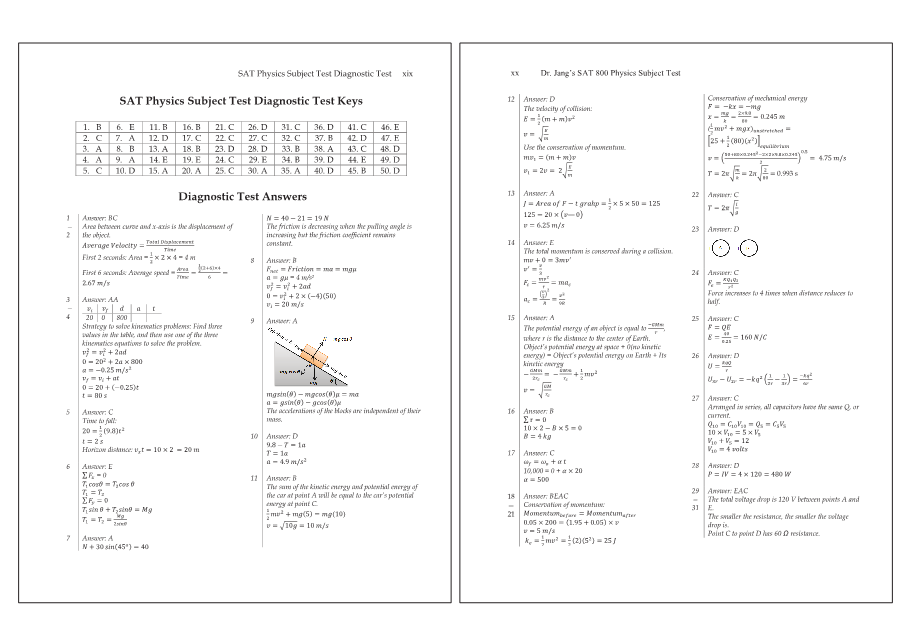 Dr.jang's SAT 800 Physics