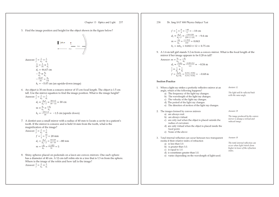 Dr.jang's SAT 800 Physics