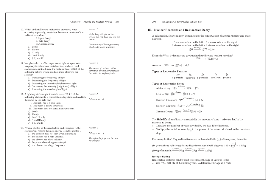 Dr.jang's SAT 800 Physics