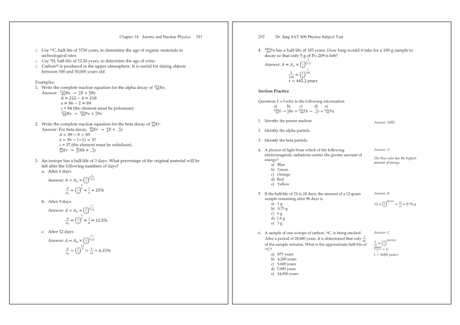 Dr.jang's SAT 800 Physics