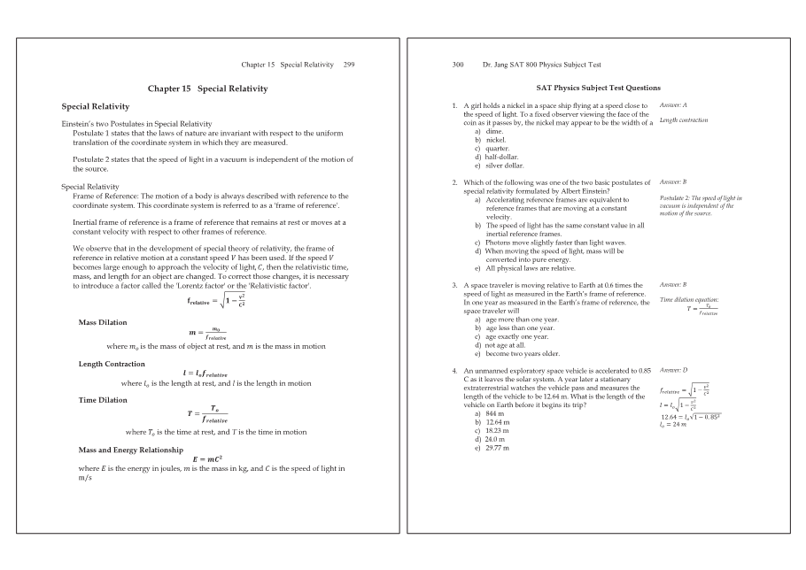 Dr.jang's SAT 800 Physics