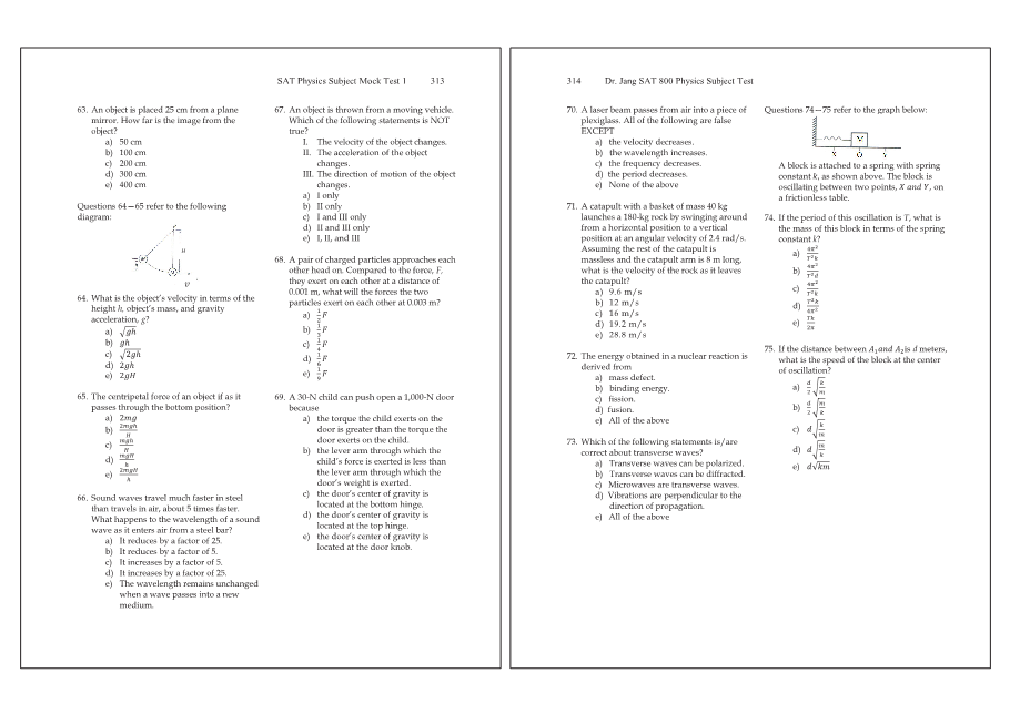 Dr.jang's SAT 800 Physics