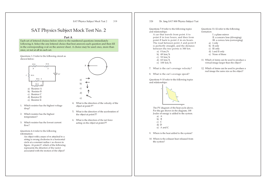 Dr.jang's SAT 800 Physics