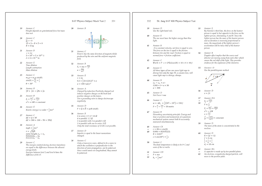 Dr.jang's SAT 800 Physics