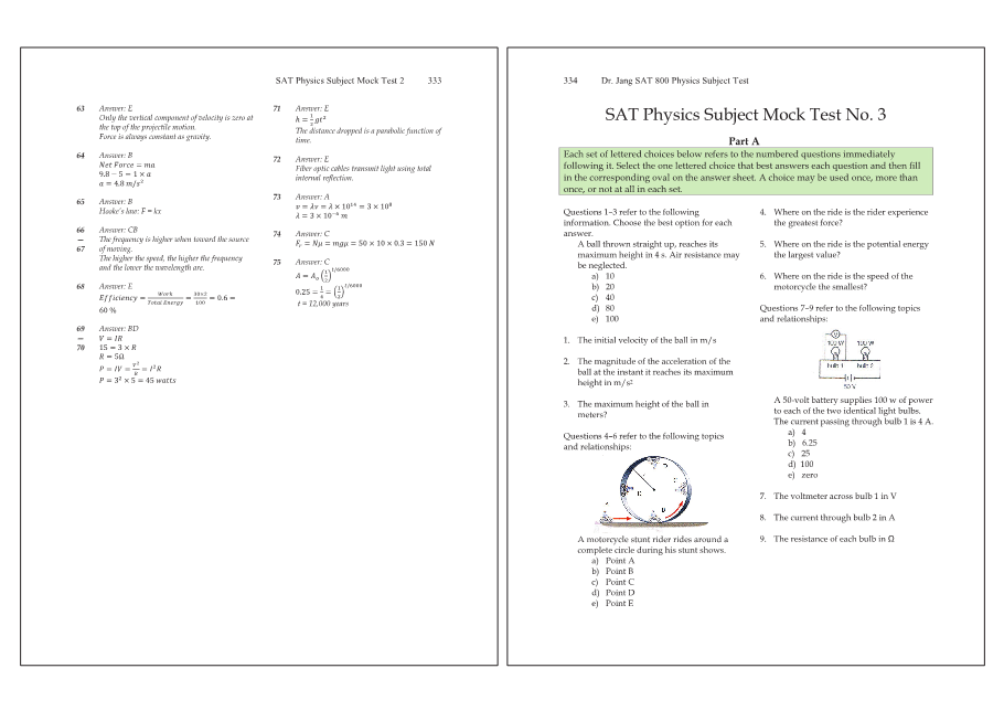 Dr.jang's SAT 800 Physics