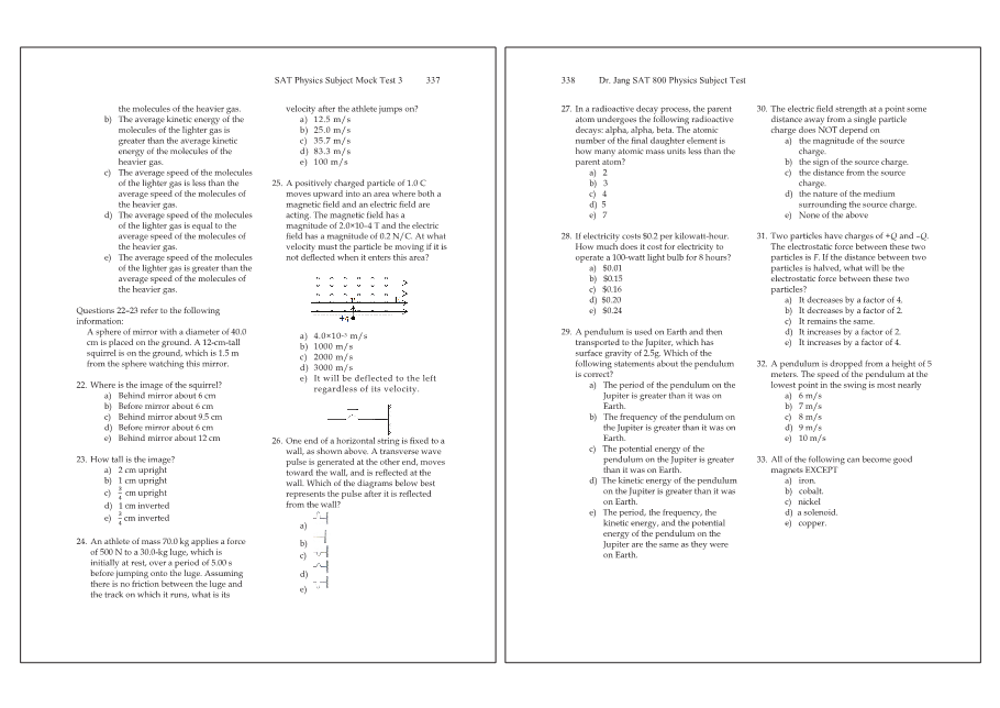 Dr.jang's SAT 800 Physics