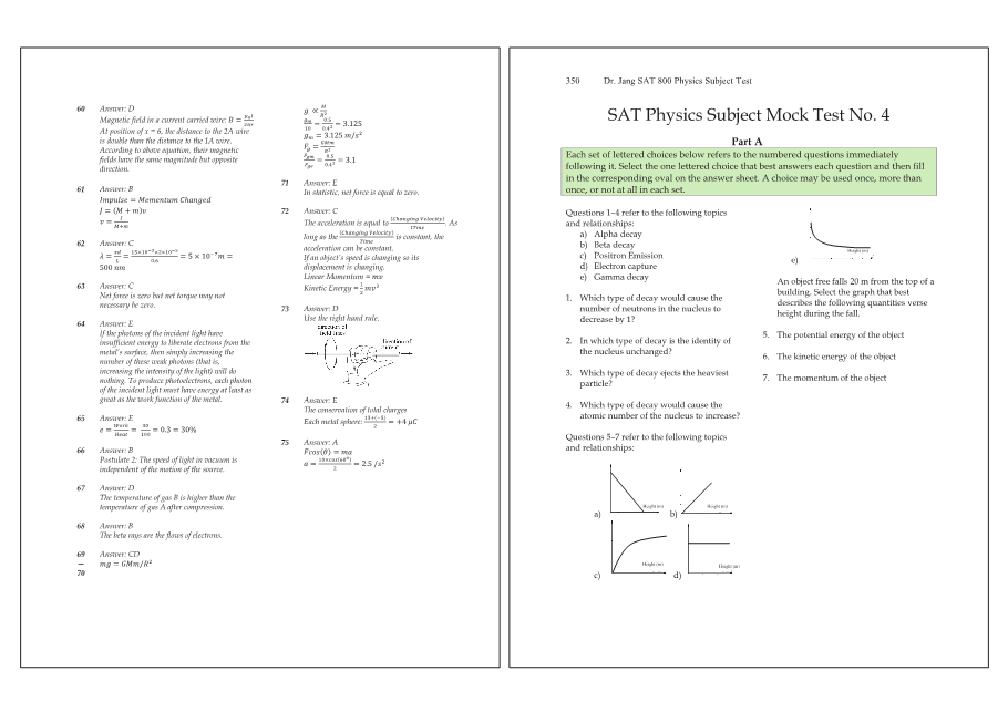 Dr.jang's SAT 800 Physics