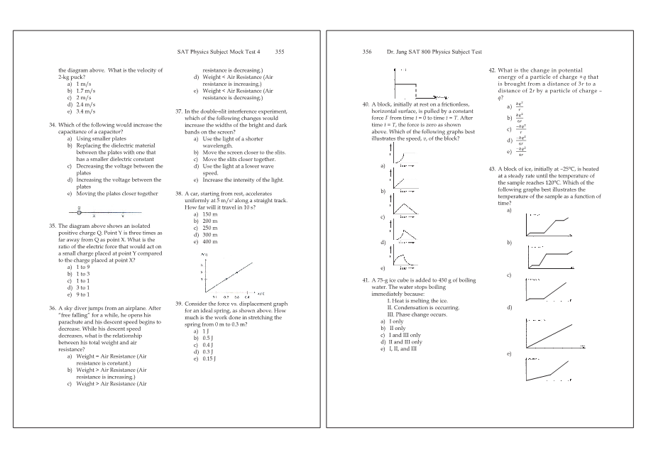 Dr.jang's SAT 800 Physics