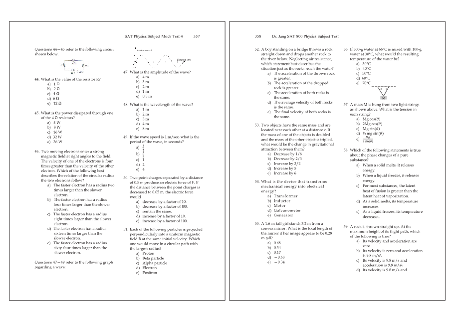 Dr.jang's SAT 800 Physics