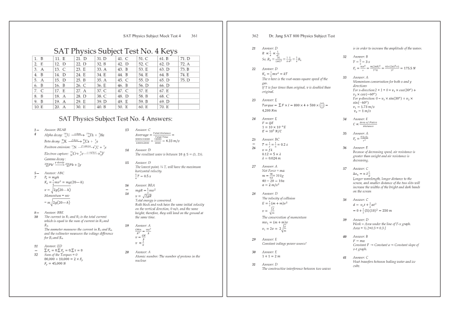 Dr.jang's SAT 800 Physics