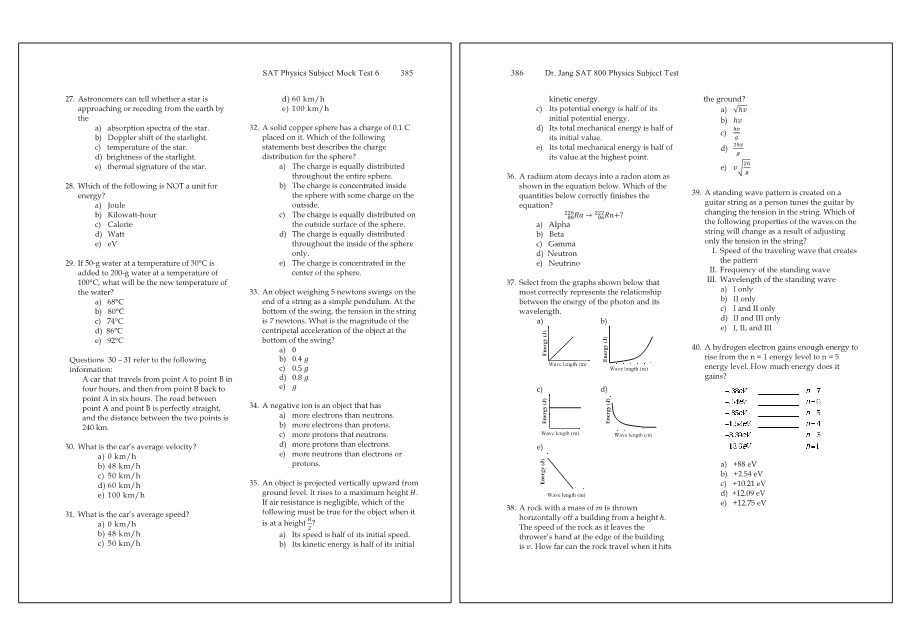 Dr.jang's SAT 800 Physics
