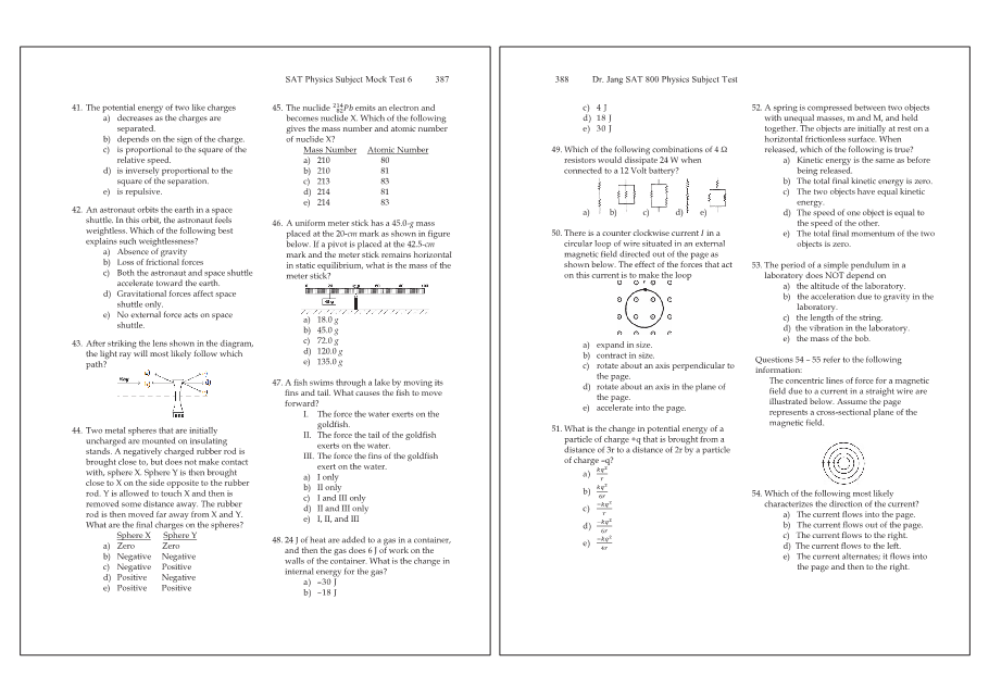 Dr.jang's SAT 800 Physics