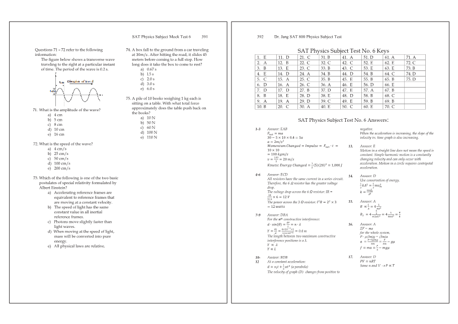 Dr.jang's SAT 800 Physics