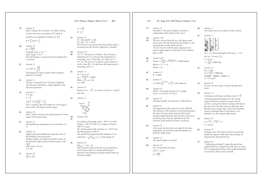 Dr.jang's SAT 800 Physics