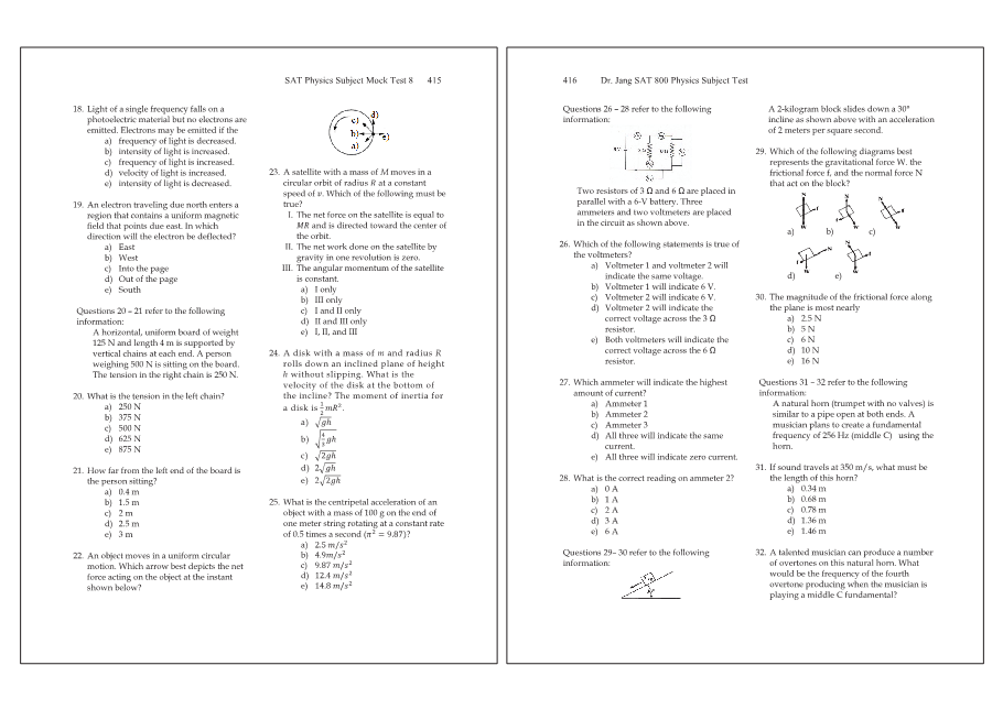 Dr.jang's SAT 800 Physics