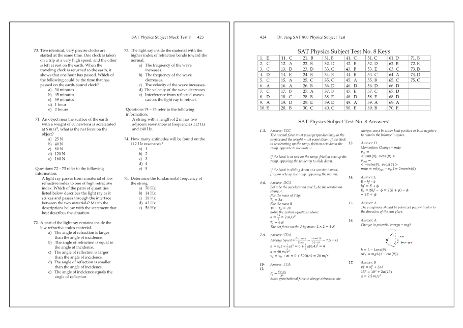 Dr.jang's SAT 800 Physics