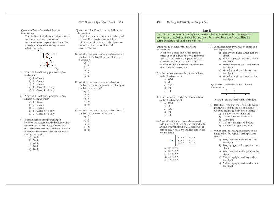 Dr.jang's SAT 800 Physics