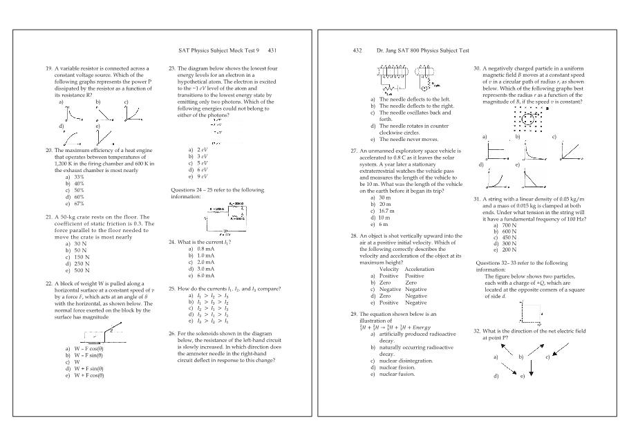 Dr.jang's SAT 800 Physics