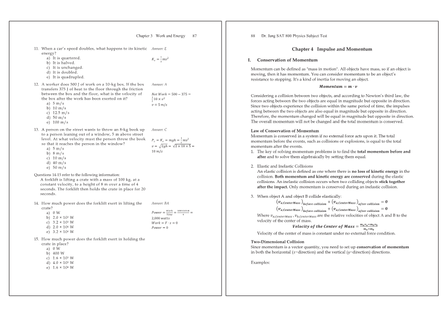 Dr.jang's SAT 800 Physics