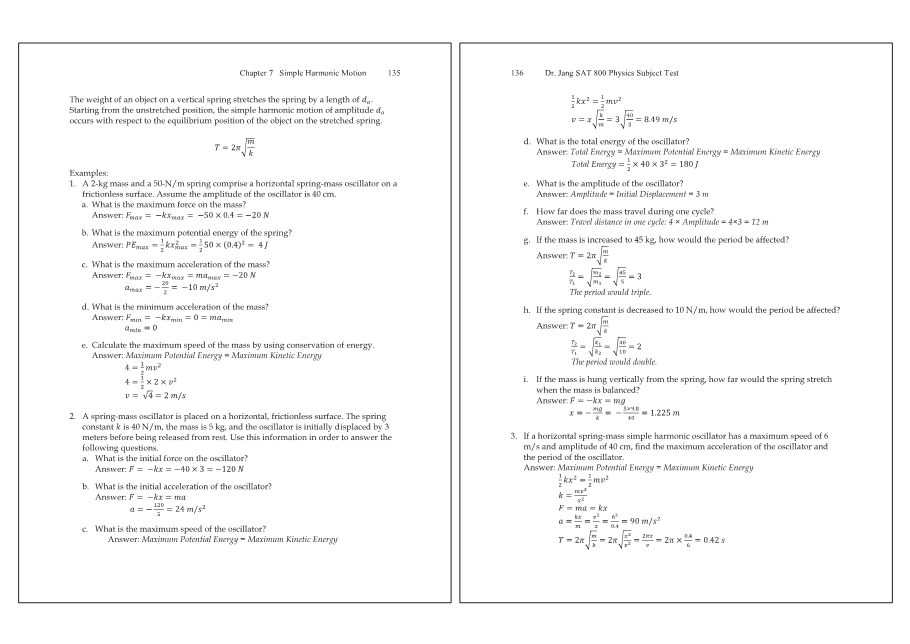 Dr.jang's SAT 800 Physics