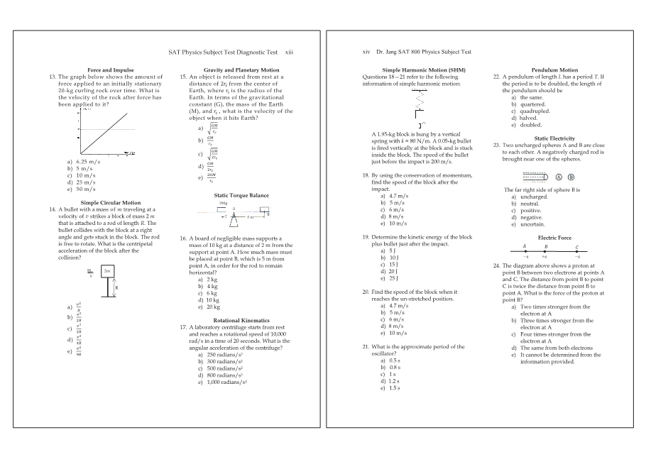 Dr.jang's SAT 800 Physics